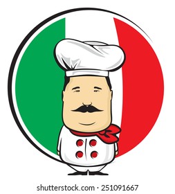 Italian chef vector illustration