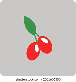 Italian cherry, illustration, vector, on a white background.