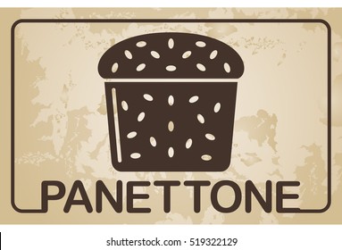 Italian Christmas cake - Panettone - vector