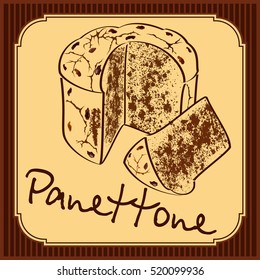 Italian Christmas cake - Panettone - vector