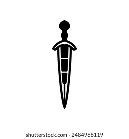 Italian Cinquedea Glyph Icon, Vector illustration