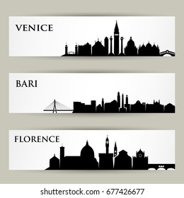 Italian cities skylines - vector illustration