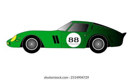 Italian classic retro sport car vector speed icon rare livery heritage vehicle