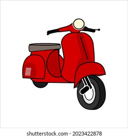 Italian classic scooter vector illustration