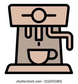 Italian coffee machine icon outline vector. Cafe drink. Making espresso
