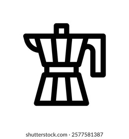 Italian coffee maker. Editable stroke vector icon.