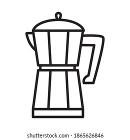italian coffee maker icon over white background, line style, vector illustration