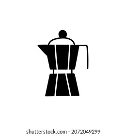 italian Coffee maker icon  in solid black flat shape glyph icon, isolated on white background 