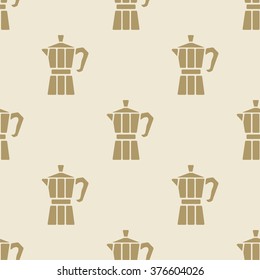 Italian coffee maker moca pattern tile background seamless