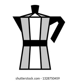 Italian coffee maker, moka pot. Vector illustration
