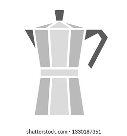 Italian coffee maker, moka pot. Vector illustration