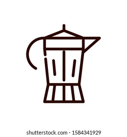 italian coffee maker preparation line design vector illustration