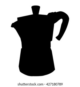 italian coffee pot silhouette on white background