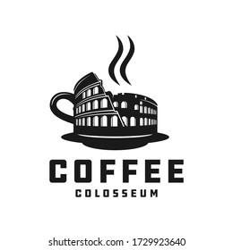 Italian colosseum coffee vector logo design