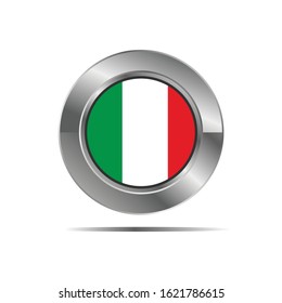 Italian country flag icon in the form of a circle button vector template
