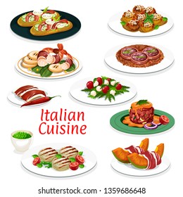 Italian Cuisine Dishes Vector Design Beef Stock Vector (Royalty Free ...