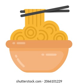 An italian cuisine, flat icon of pasta