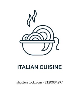 Italian Cuisine icon. Line element from restaurant collection. Linear Italian Cuisine icon sign for web design, infographics and more.