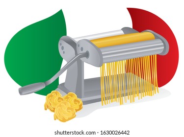 Italian cuisine. Making delicious pasta.