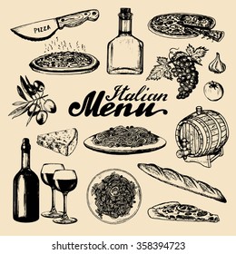 Italian cuisine menu 