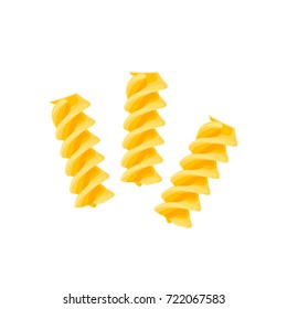 Italian cuisine. Pasta fusilli. Vector illustration cartoon flat icon isolated on white.