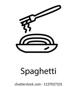 An italian cuisine in a plate depicting spaghetti 