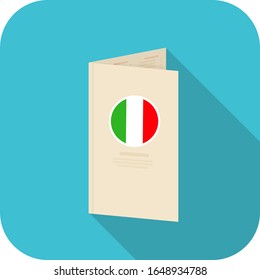 Italian Cuisine Restaurant Menu Flat Icon Illustration Vector