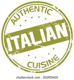 italian cuisine rubber stamp