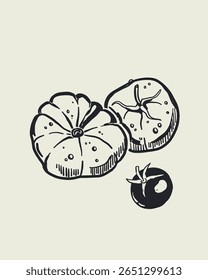 Culinária italiana e ilustrações inspiradas no mar com massa, frutos do mar, vinho, limões, conchas, ervas no estilo do vetor de desenhos animados doodle, arte de parede de cozinha mediterrânea imprime no estilo la dolce vita.