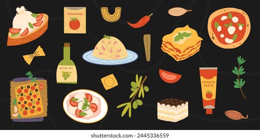 Italian cuisine vector element design