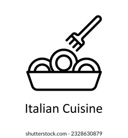 Italian Cuisine Vector outline Icon Design illustration. Food and drinks Symbol on White background EPS 10 File