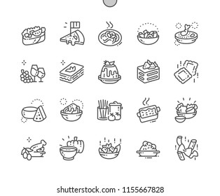 Italian cuisine Well-crafted Pixel Perfect Vector Thin Line Icons 30 2x Grid for Web Graphics and Apps. Simple Minimal Pictogram