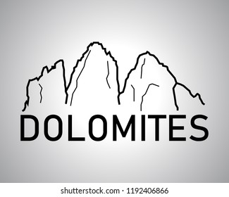 Vector del logotipo de los Dolomitas italianos - Ciudad real de lavaredo 