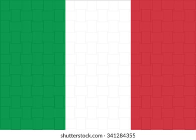 Italian flag in art design, vector illustration