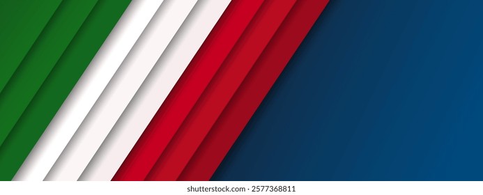 Italian flag background banner, wallpaper for text presentation, information. Italy national holiday poster, card, template, layout Social media print