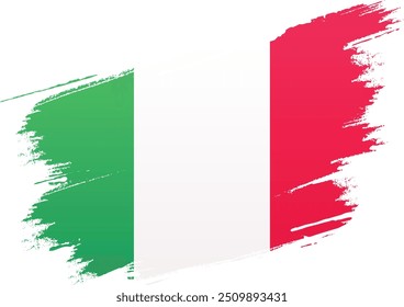 Bandeira italiana na textura do pincel
