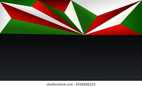 italian flag colors digital art, minimalism, low poly, 3D wallpaper, background banner, for text.  patriotic template Green, white, red color Italy web.