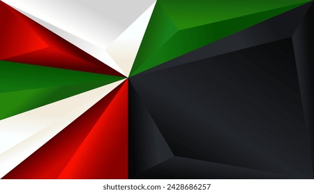 italian flag colors digital art, minimalism, low poly, 3D wallpaper, background banner, for text.  patriotic template Green, white, red color Italy web.