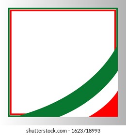 Italian flag corner border with space for your text.	
