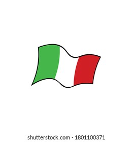 Italian flag design with three colors namely green, white and red