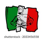 italian flag dictator vector art 