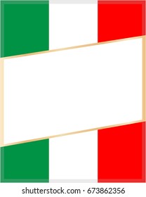  Italian flag frame with empty white space for your text