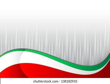 italian flag with gray point on white background