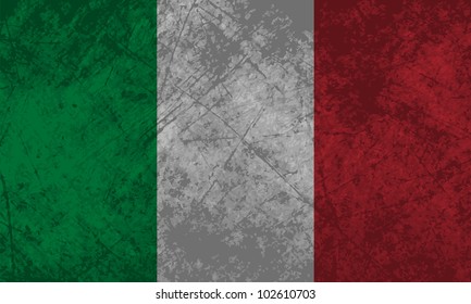 Italian flag with a grunge texture effect.