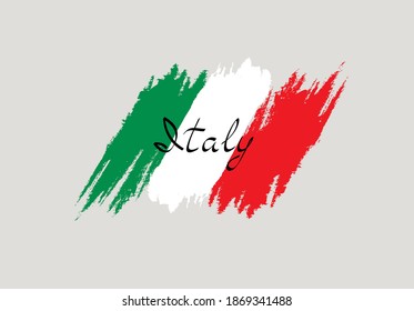 Bandera italiana con letra manuscrita Italia