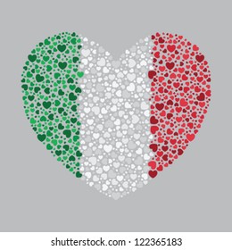 Italian flag in heart shape