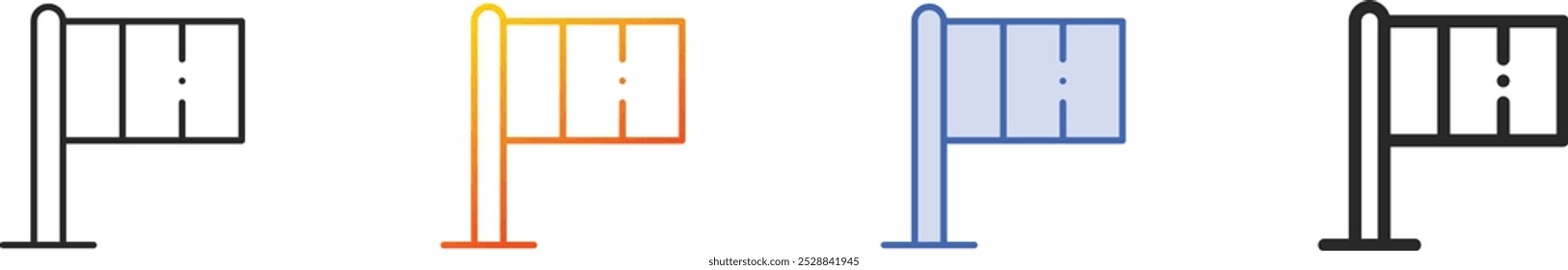 italian flag icon.Thin Linear, Gradient, Blue Stroke and bold Style Design Isolated On White Background