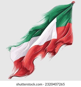 Italian flag illustration Vector art