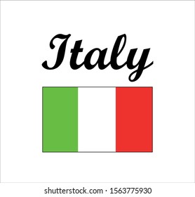 Italian flag and the inscription. Vector illustration