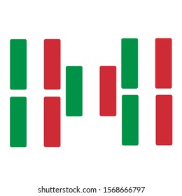 
Italian flag logo with a square shape with 5 flags in the form of dice